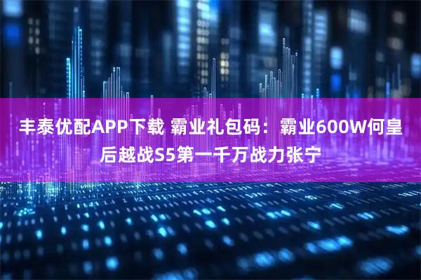 丰泰优配APP下载 霸业礼包码：霸业600W何皇后越战S5第一千万战力张宁
